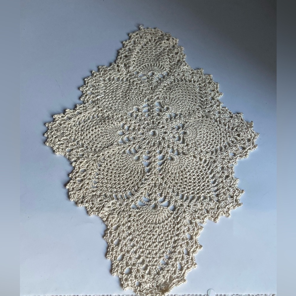 Hand Crochet Diamond Shaped Dresser Duster